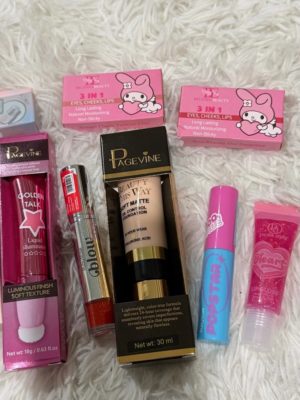 17 Items PageVine Liquid Lipstick & Ruby Rose Dopamine Cheek Tint Bundle